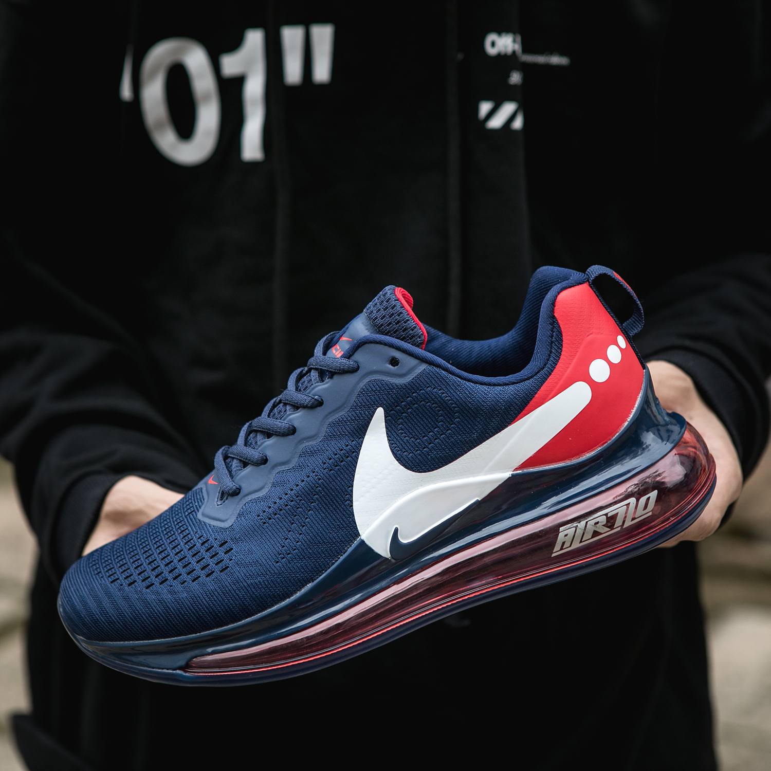 2020 Men Nike Air Max 720 Sea Blue White Red Shoes - Click Image to Close